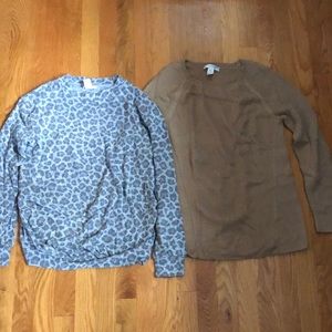 Two long sleeve maternity tops, size S
